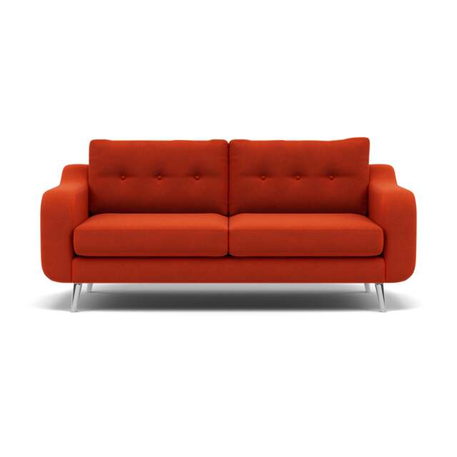 Phoebe 3 Seater Sofa - Large Sofa Standard Back Grade B - Plush Velvet Paprika / Chrome - image 1