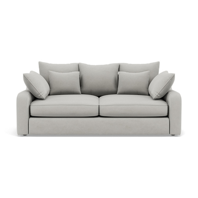 Thalia 2 Seater Sofa - Small Sofa Grade B - Pillow Back / Plush Velvet Silver - image 1