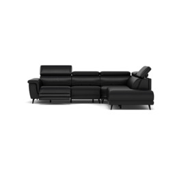 Sparta Corner Recliner Sofa - Combination 3 - Left Hand Facing Sofa Corner Group (Two Motors) Cat M/S - Left Hand Facing - Power with Power Headrest & USB - M5657 Melbourne Black