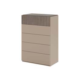 Portento 5 Drawer Chest - 5 Drawer Chest Taupe Cannete Wood matt