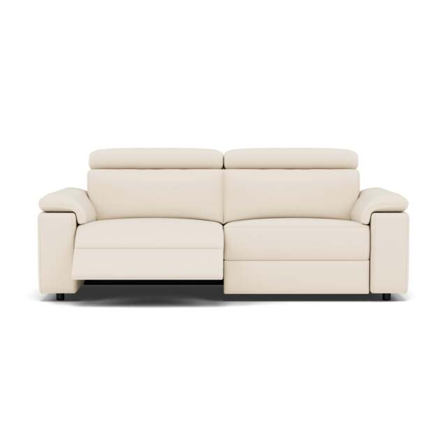 Nicoletti Rossini 3 Seater Recliner Sofa - 3 Seater Sofa Power Recliner & Power Headrest CB - Power with Power Headrest & USB - Torello PS Bianco 93 - image 1