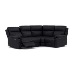 Fara Small Corner Recliner Sofa - Combination 5 2 Corner 1 with 2 Power Recliners Cat 25S - Right Hand Facing - Power Recliner with USB - NCS-023C BLACK