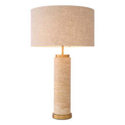 Eichholtz Lxry Table Lamp Traventine And Antique Brass Finish - Table Lamp Lxry
