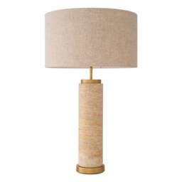 Eichholtz Lxry Table Lamp Traventine And Antique Brass Finish - Table Lamp Lxry - thumbnail 3