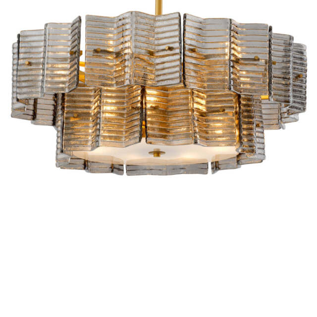 Eichholtz Silvano Chandelier Smoke and Frosted Glass Antique Brass Finish - Chandelier Silvano - image 1