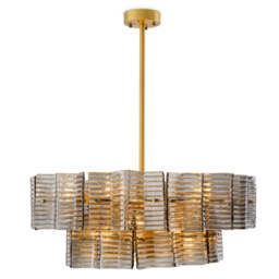 Eichholtz Silvano Chandelier Smoke and Frosted Glass Antique Brass Finish - Chandelier Silvano - thumbnail 5