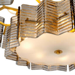 Eichholtz Silvano Chandelier Smoke and Frosted Glass Antique Brass Finish - Chandelier Silvano - thumbnail 7
