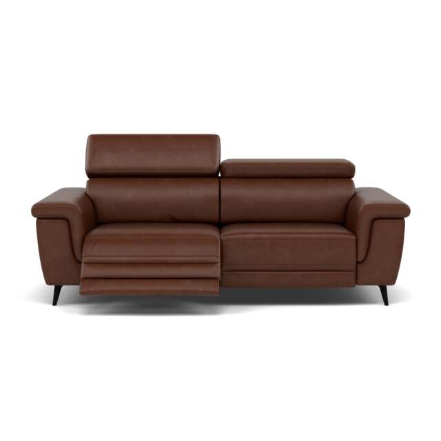 Sparta 3 Seater Recliner Sofa - 3 Str W/ 2 Power Recliner W/ 2 Ratchet Headrest Cat M/S - Power with Manual Headrest - M1595 Monaco Coffee - image 1