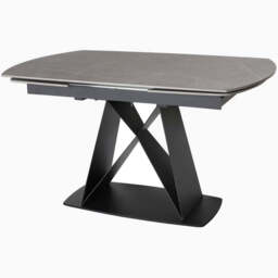 Odessey Motion Dining Table - Motion Dining Table 140-210cm Grey Sintered Stone / Black Powder Coat Metal Base - thumbnail 2