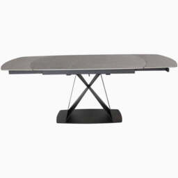 Odessey Motion Dining Table - Motion Dining Table 140-210cm Grey Sintered Stone / Black Powder Coat Metal Base - thumbnail 3