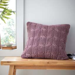 Chunky Marl Knit Purple Square Cushion - Chunky Marl Knit Plum Cushion 45x45CM