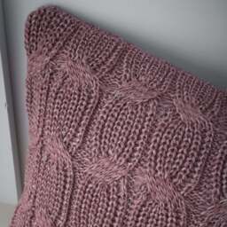 Chunky Marl Knit Purple Square Cushion - Chunky Marl Knit Plum Cushion 45x45CM - thumbnail 3