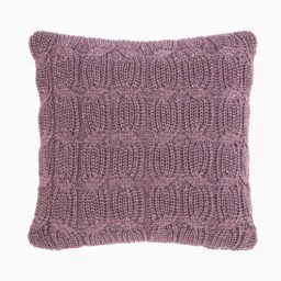 Chunky Marl Knit Purple Square Cushion - Chunky Marl Knit Plum Cushion 45x45CM - thumbnail 2