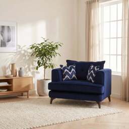 Faith Standard Back Loveseat - Love Chair Grade D - Pillow Back / Aaron Truffle / Mid Oak Feet - thumbnail 2