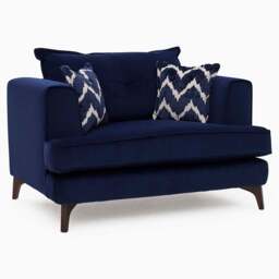 Faith Standard Back Loveseat - Love Chair Grade D - Pillow Back / Aaron Truffle / Mid Oak Feet - thumbnail 3