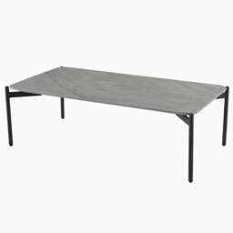 Rocco Ruibei Coffee Table - Rect Coffee Table Ruibei Grey Ceramic Top / Black Powder Coated Metal Legs - thumbnail 1