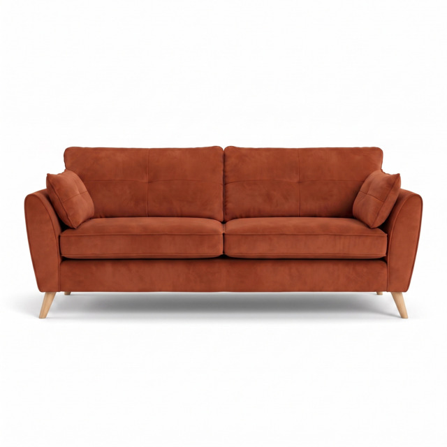 Zara 4 Seater Sofa - 4 Seater Sofa - Plush Marmalade / Light Feet - image 1