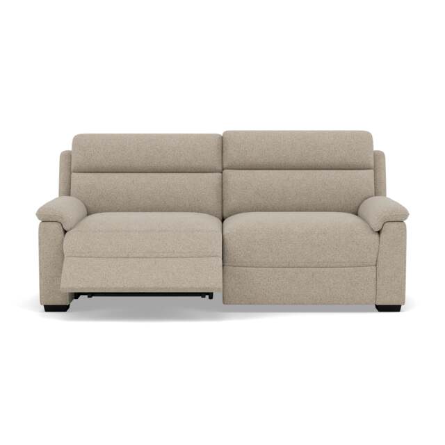 Eldon 3 Seater Power Recliner - 2.5 Seater Sofa 2 Power Recliners Fabric - Power Recliner Power Footrest Headrest & USB - FAB-MIL-120 MINK - image 1