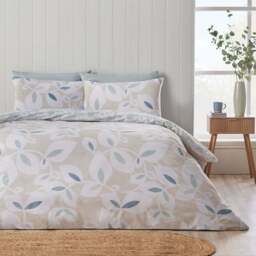 Catherine Lansfield Inga Leaf Natural Duvet Set Single - SALE Inga Leaf Natural Duvet Set Single