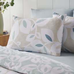 Catherine Lansfield Inga Leaf Natural Duvet Set Single - SALE Inga Leaf Natural Duvet Set Single - thumbnail 4