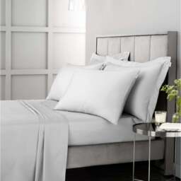 Bianca Sateen Grey Oxford Pillowcase Pair - 400TC Sateen Dove Grey Ox Pillowcase Pair - thumbnail 2