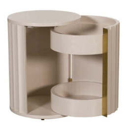 Saskia Bedside Cabinet - Bedside (Left) Soft Grey Painted / Brass - Left Hand - thumbnail 6