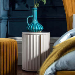 Saskia Bedside Cabinet - Bedside (Left) Soft Grey Painted / Brass - Left Hand - thumbnail 2