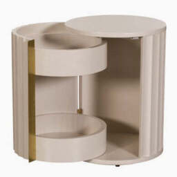 Saskia Bedside Cabinet - Bedside (Left) Soft Grey Painted / Brass - Left Hand - thumbnail 5