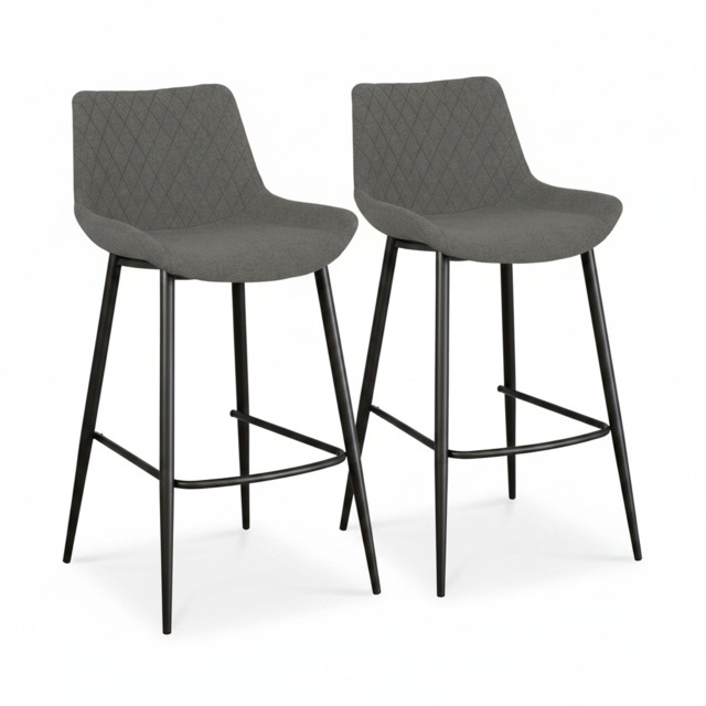 Ace Pair of Shadow Grey Bar Stools - Bar Stool - Pair Shadow Grey - image 1