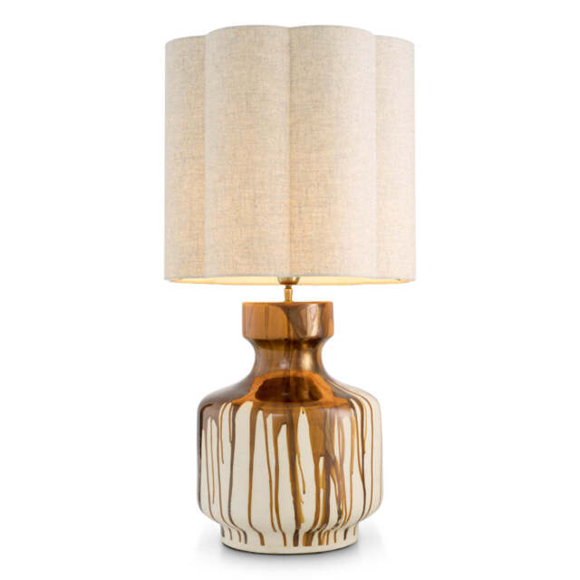 Eichholtz Lorena Table Lamp Brown Drip Effect Vintage Brass Finish - Table Lamp Lorena - image 1