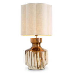 Eichholtz Lorena Table Lamp Brown Drip Effect Vintage Brass Finish - Table Lamp Lorena