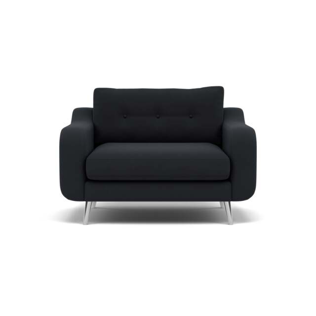 Phoebe Loveseat - Snuggler Chair Grade B - Plush Velvet Charcoal / Chrome - image 1