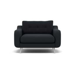 Phoebe Loveseat - Snuggler Chair Grade B - Plush Velvet Charcoal / Chrome