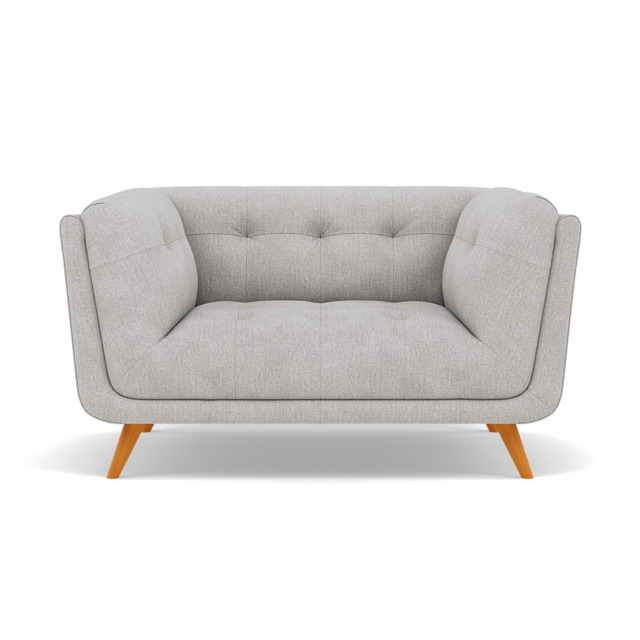 Siena Loveseat - 1.5 Seater Sofa F8 + Cat 60 - Darwin Silver 50370+Cat 60/28 - image 1