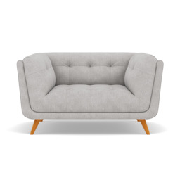 Siena Loveseat - 1.5 Seater Sofa F8 + Cat 60 - Darwin Silver 50370+Cat 60/28