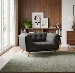 Siena Loveseat - 1.5 Seater Sofa F8 + Cat 60 - Darwin Silver 50370+Cat 60/28 - thumbnail 2