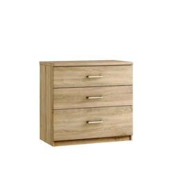 Modena 3 Drawer Cabinet - 3 Drawer Chest - Bardolino Oak - thumbnail 1