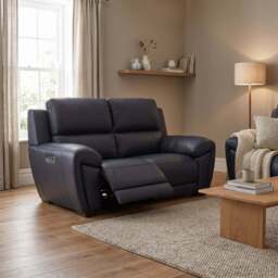 Echo 2 Seater Recliner Sofa - 2 Seater 2 Power Recliners Lumber Support Cat 25S - Power With Power Headrest Footrest Lumbar & USB - NCS-041E SILVER GREY - thumbnail 2