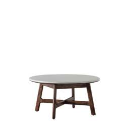 Barcelona Round Coffee Table - Round Coffee Table Dark Wood / Marble - thumbnail 1