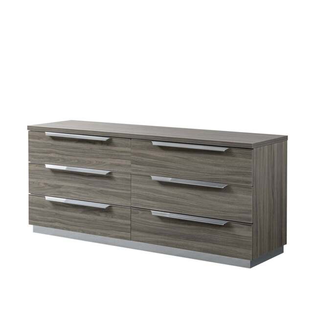 Kroma 6 Drawer Cabinet - 6 Drawer Double Dresser Venetian Grey - Venetian Grey - image 1