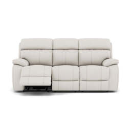 Galaxy 3 Seater Recliner Sofa - 3 Seater Sofa 2 Power Recliners Cat 25S - Power Recliner with USB - NCS-744D STAR WHITE - thumbnail 1
