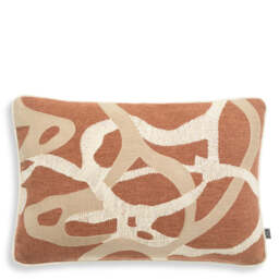 Eichholtz Saphira Rectangular Scatter Cushion Natural / Orange - Saphira Rectangular Scatter Cushion Natural / Orange