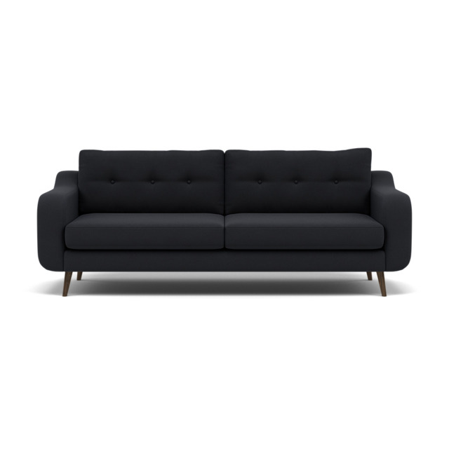 Phoebe 4 Seater Sofa - Extra Large Sofa Standard Back Grade B - Plush Velvet Charcoal / American Walnut - image 1