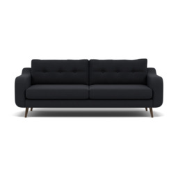 Phoebe 4 Seater Sofa - Extra Large Sofa Standard Back Grade B - Plush Velvet Charcoal / American Walnut