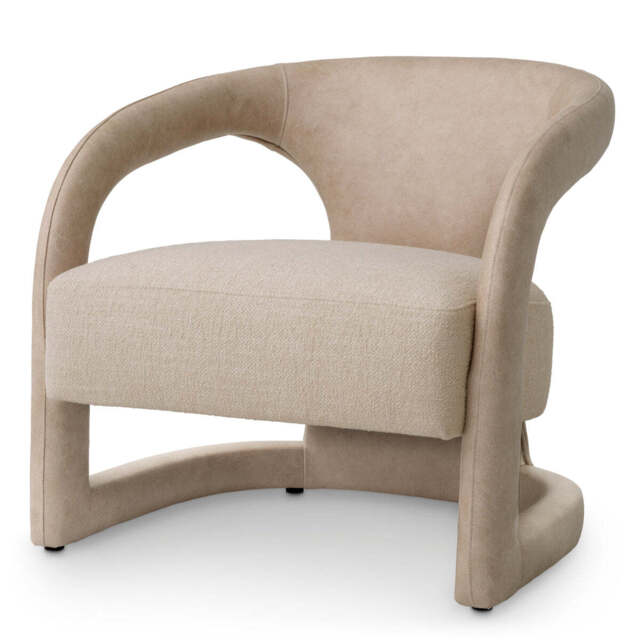 Eichholtz Voletta Accent Chair Valente Beige Faux Leather Renato Ecru - Accent Chair Valente Beige Faux Leather Renato Ecru - image 1