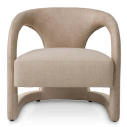 Eichholtz Voletta Accent Chair Valente Beige Faux Leather  Renato Ecru - Accent Chair Valente Beige Faux Leather  Renato Ecru - thumbnail 3