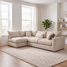 Alessia Corner Sofa - Combi Unit RHF Tabby Promotional Fabric - Right Hand Facing - Walnut Feet / Tabby Linen - thumbnail 2