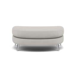 Phoebe Oval Footstool - Oval Cuddler Stool Grade B - Plush Velvet Silver / Chrome - thumbnail 1