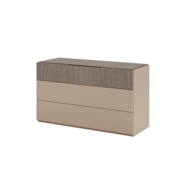 Portento 3 Drawer Dresser - Single Dresser with 3 Drawers Taupe Cannete Wood matt - image 1