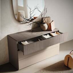 Portento 3 Drawer Dresser - Single Dresser with 3 Drawers Taupe Cannete Wood matt - thumbnail 2